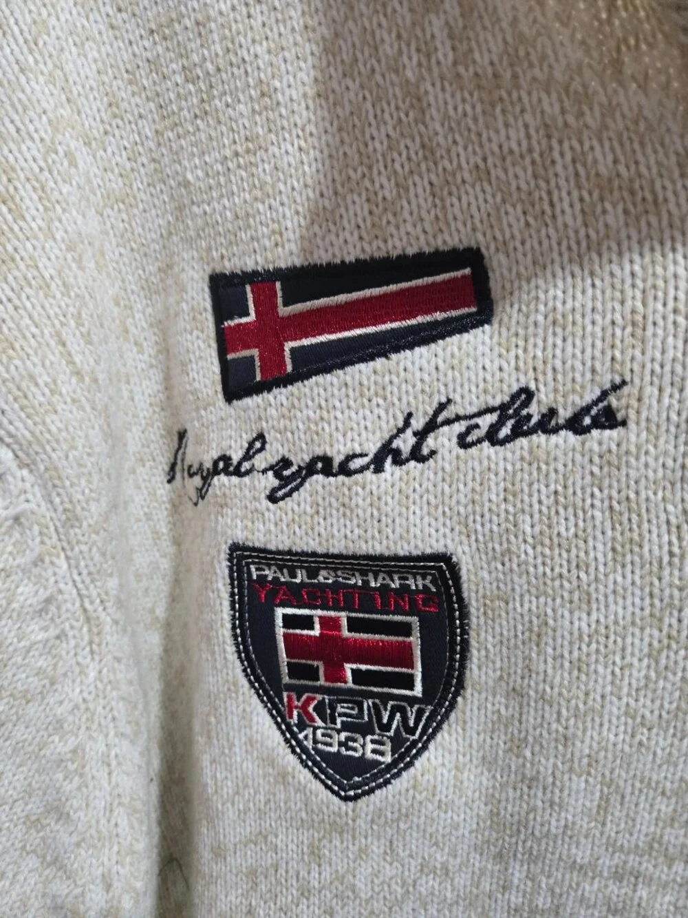 Paul & Shark Yachting KPW 1938 Heavy Knit 1/4 Zip Embroidered Sweater